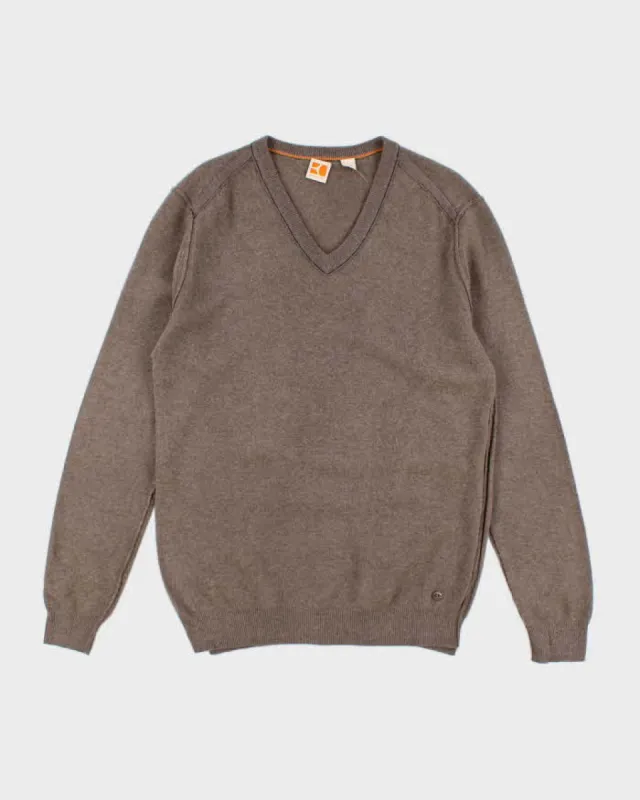 Boss Orange Soft Wool Grey V-Neck Jumper - L sold by Rokit