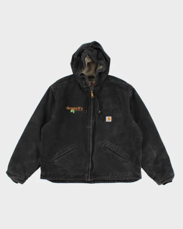 00s Women's Carhartt Black Fleece Lined Hooded Workwear Jacket - XL sold by Rokit