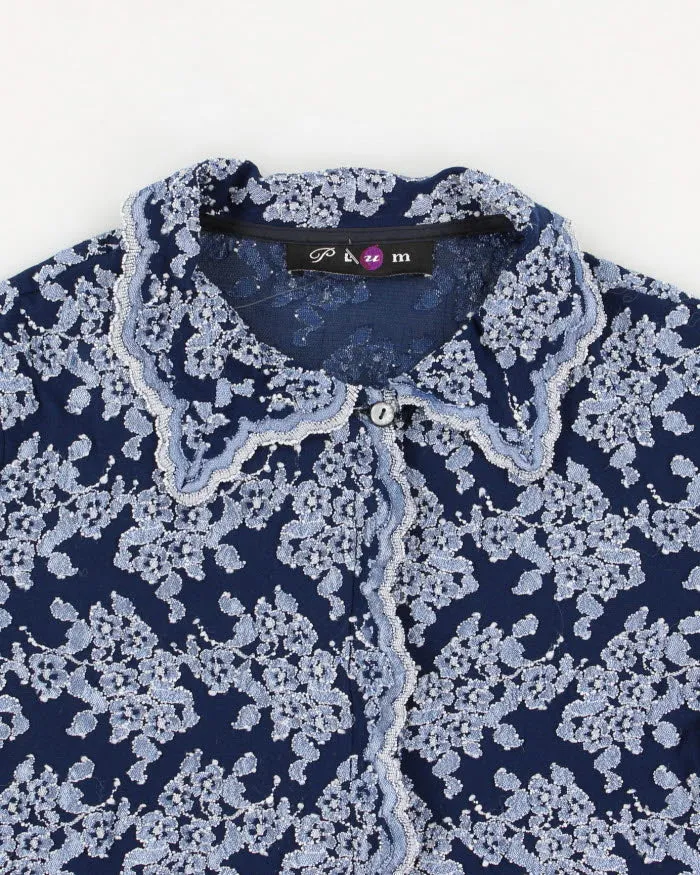 Vintage 90s Darling Textured Floral Collared Blouse - M sold by Rokit product image thumbnail 3