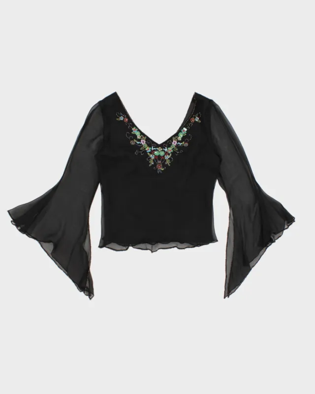 Vintage Beautiful Beaded Silk Blouse - M sold by Rokit