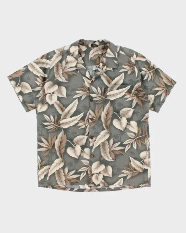 Mens Sage Green Hawaiian Shirt - XL made by Rokit