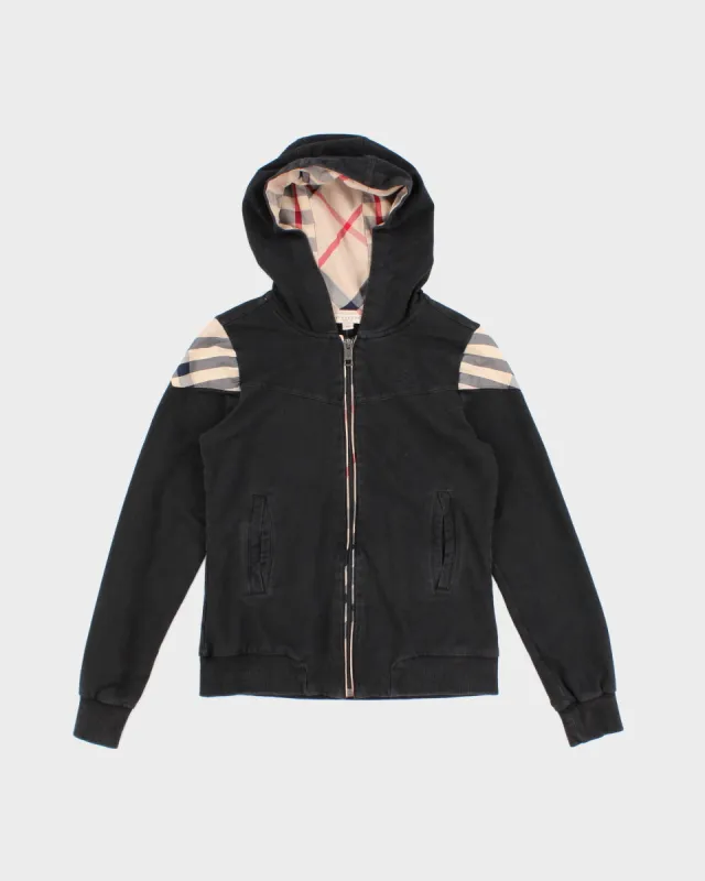 Girls Black Zip Up Burberry Hoodie made by Burberry