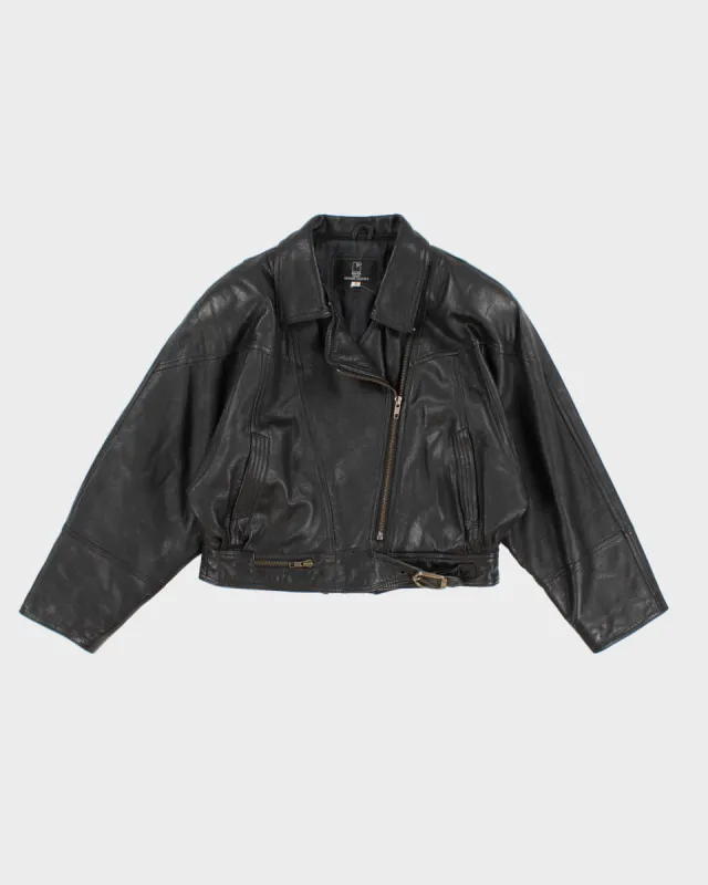Vintage Cropped Leather Jacket - S sold by Rokit