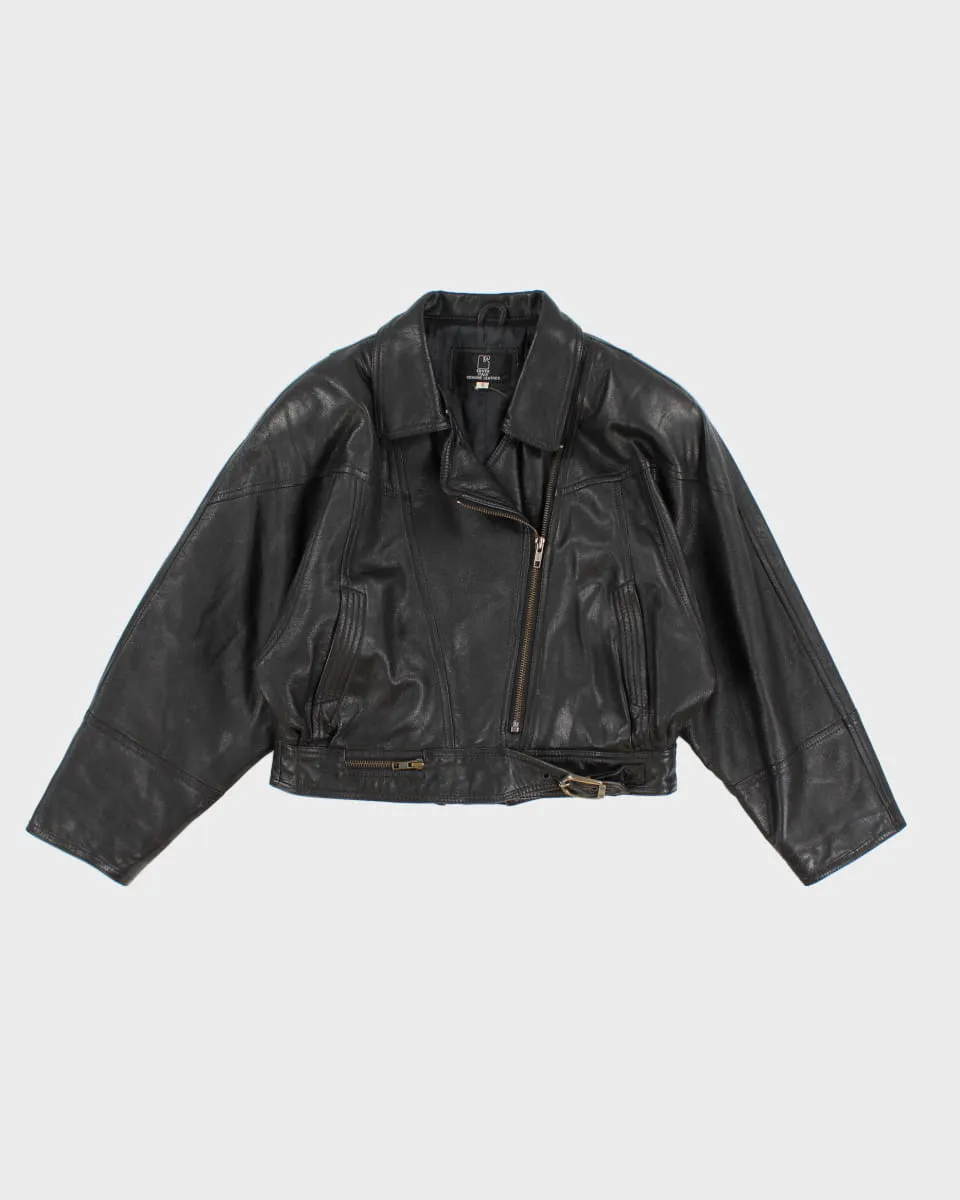 Vintage Cropped Leather Jacket - S sold by Rokit