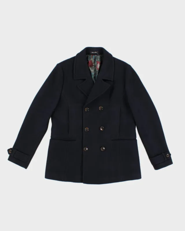 Ted Baker Navy Wool Blend Coat - L sold by Rokit