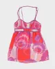 Y2k 00s La Senza Floral Mesh Cami - M sold by Rokit
