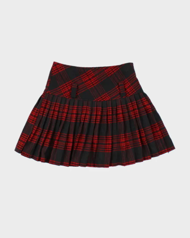 Tartan Pleated Mini Skirt - XS sold by Rokit