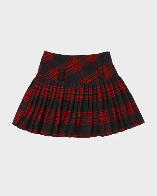Tartan Pleated Mini Skirt - XS sold by Rokit