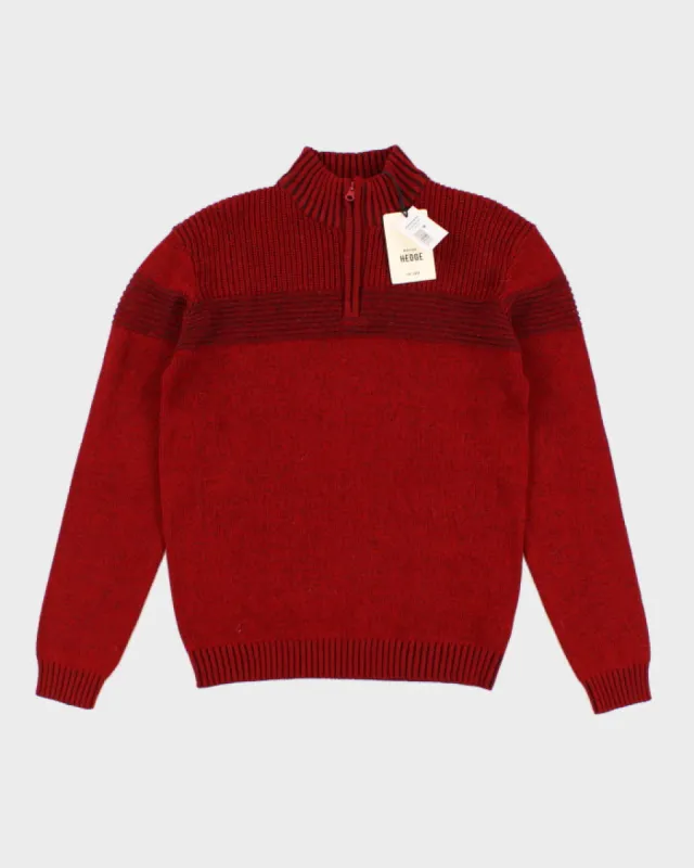 Deadstock Hedge Red Knit Roll Neck Jumper - M sold by Rokit