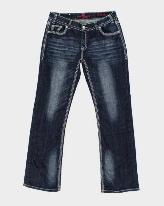 Vintage Y2k 00s Rock & Roll Cowgirl Rhinestone Jeans - W34 L34 sold by Rokit