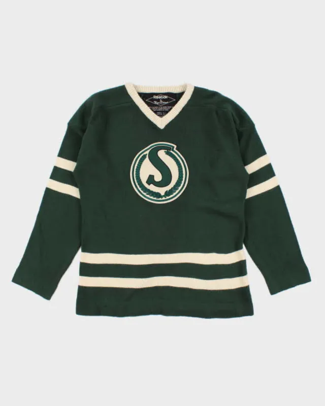 Mens Green Reebok x Saskatchewan Roughriders Knit Jersey - L sold by Rokit