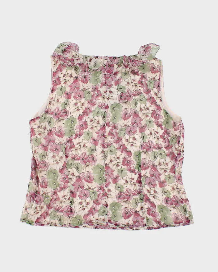 Vintage 90s Laura Ashley Floral Ruffle Silk Top - M sold by Rokit product image thumbnail 2