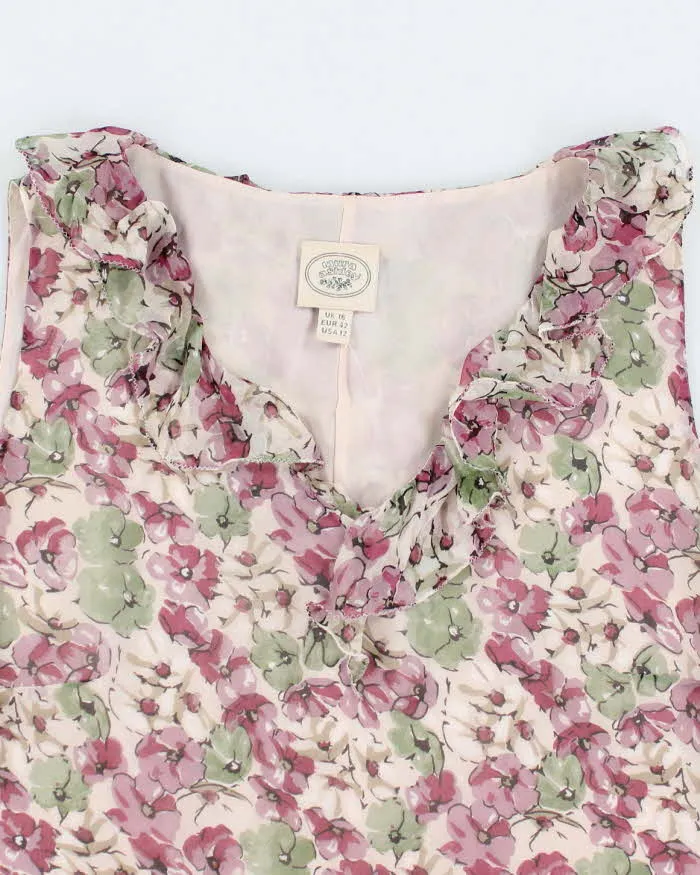 Vintage 90s Laura Ashley Floral Ruffle Silk Top - M sold by Rokit product image thumbnail 3