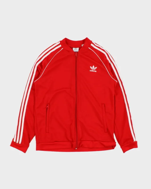 Vintage Youth Red Adidas Zip Up Track Jacket - M sold by Rokit