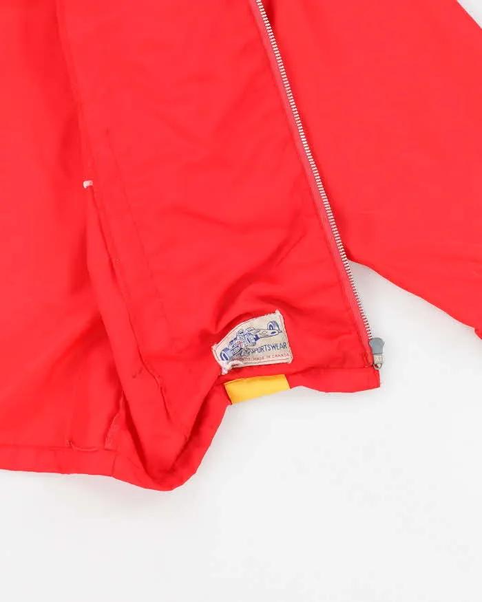 60s Vintage Men's Red tripped Racing Jacket - L sold by Rokit product image thumbnail 4