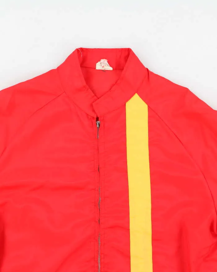 60s Vintage Men's Red tripped Racing Jacket - L sold by Rokit product image thumbnail 3