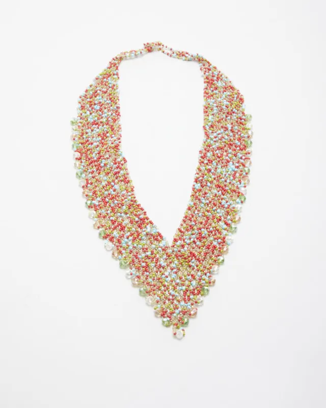 Vintage Beaded Chainmail Necklace sold by Rokit