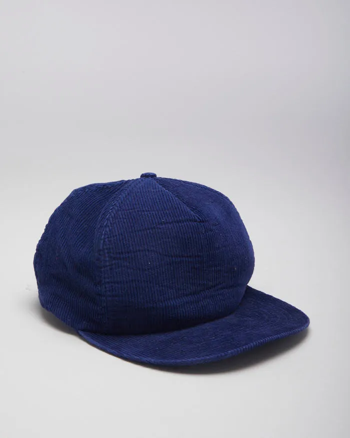 Vintage Navy Blank Corduroy Snapback - OS sold by Rokit