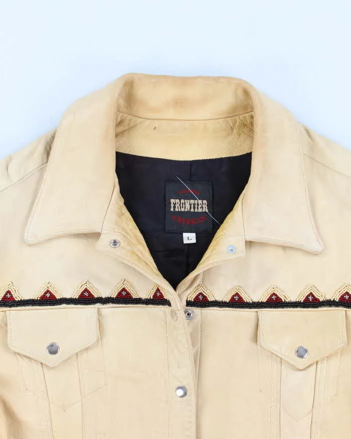 Vintage Women's Yellow Western Leather jacket - L sold by Rokit product image thumbnail 3