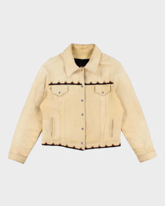 Vintage Women's Yellow Western Leather jacket - L sold by Rokit