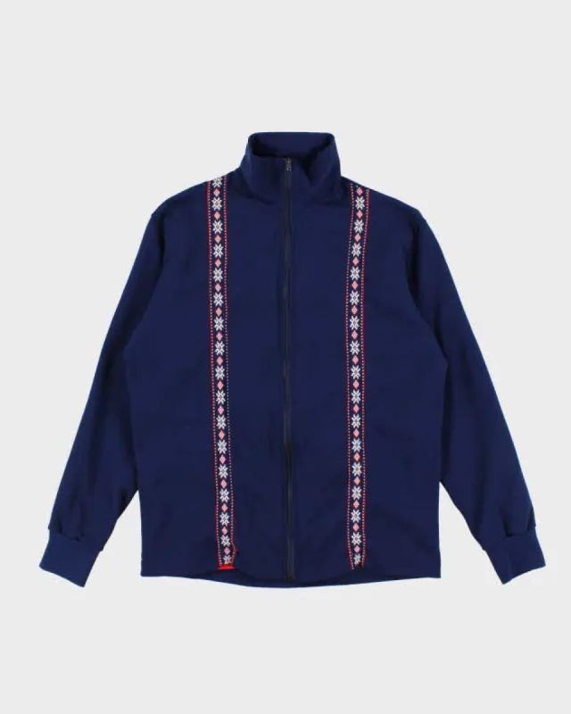70's Vintage Men's Navy Zip Up Ski Sweater - L sold by Rokit