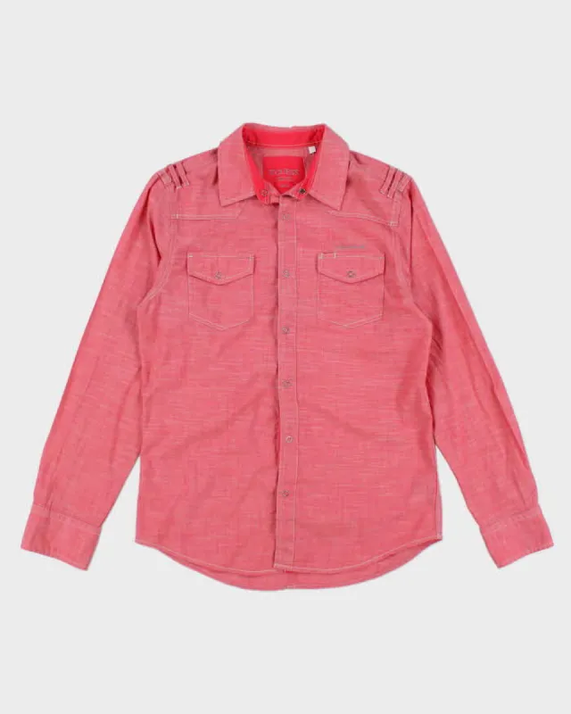 Y2k 00s Guess Pink Long Sleeve Shirt - M sold by Rokit