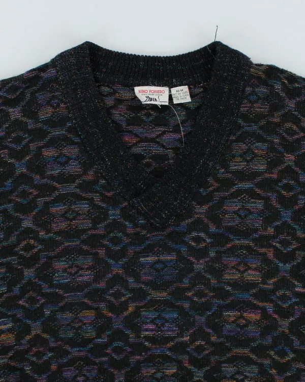 Vintage 80s/90s Nino Foriero V-Neck Knit Jumper - M sold by Rokit product image thumbnail 3