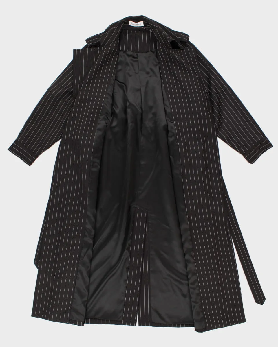 Vintage 00s Max Mara Women's Navy Stripe Coat - S sold by Rokit product image thumbnail 4