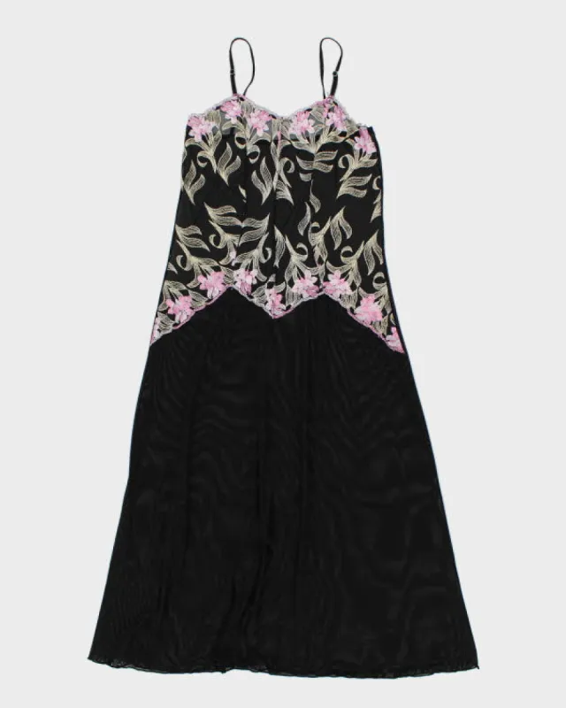 Y2k 00s Embroidered Mesh Slip Dress - S sold by Rokit