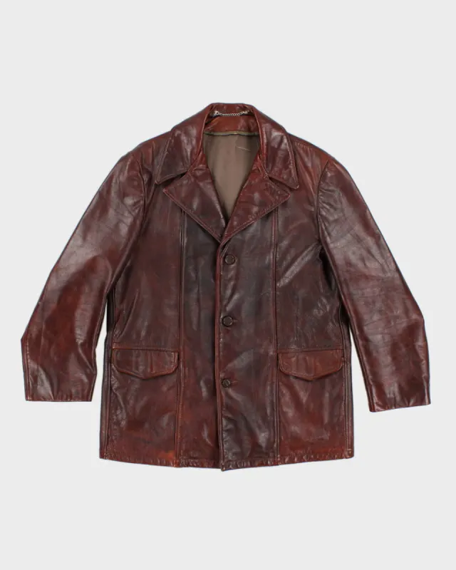 Vintage 70's Men's  Brown Leather Jacket - L sold by Rokit