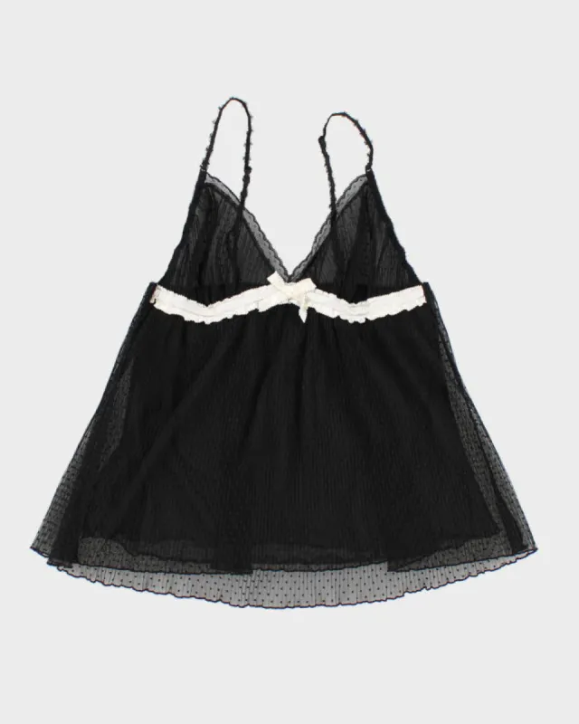Y2k 00s Black Mesh Lingerie Cami - S sold by Rokit