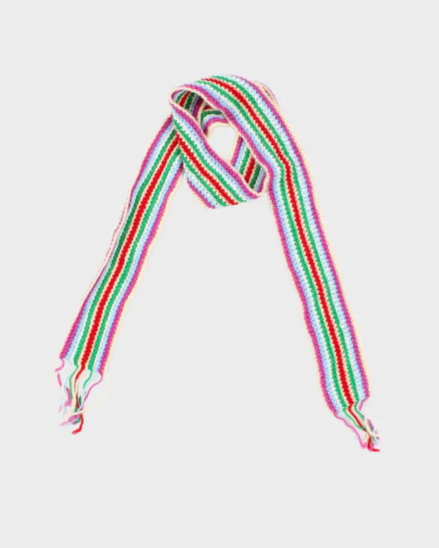 Vintage Stripped Hand Knit Skinny Scarf sold by Rokit