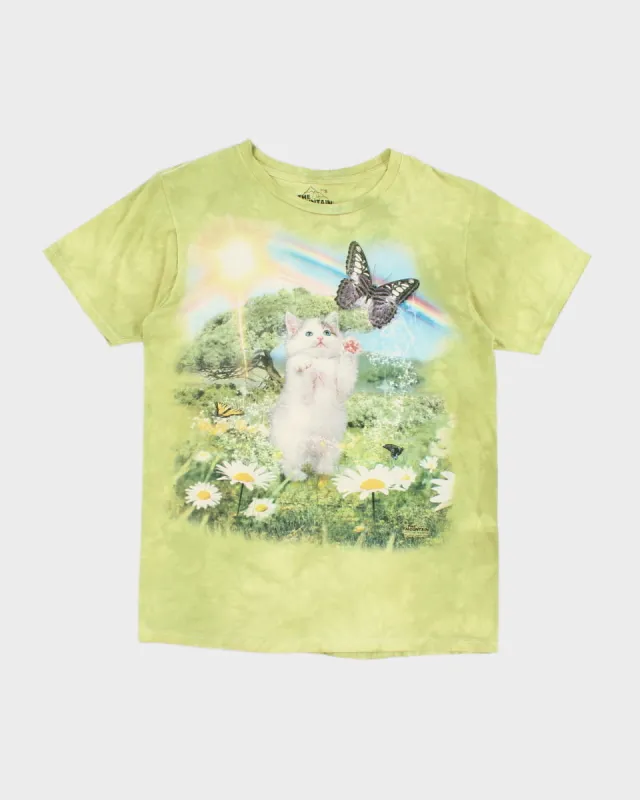 The Mountain Cat and Butterfly T-Shirt - S sold by Rokit