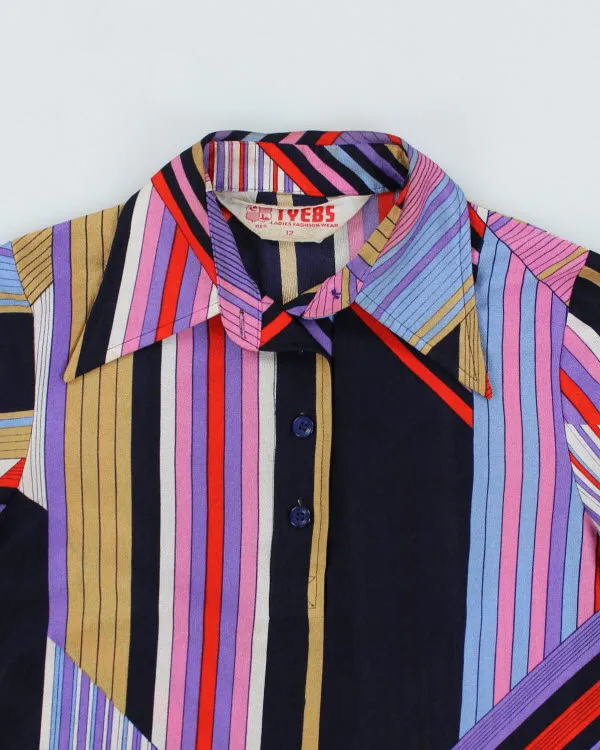 Vintage 70s Stripe 3/4 Sleeve Top - M sold by Rokit product image thumbnail 3