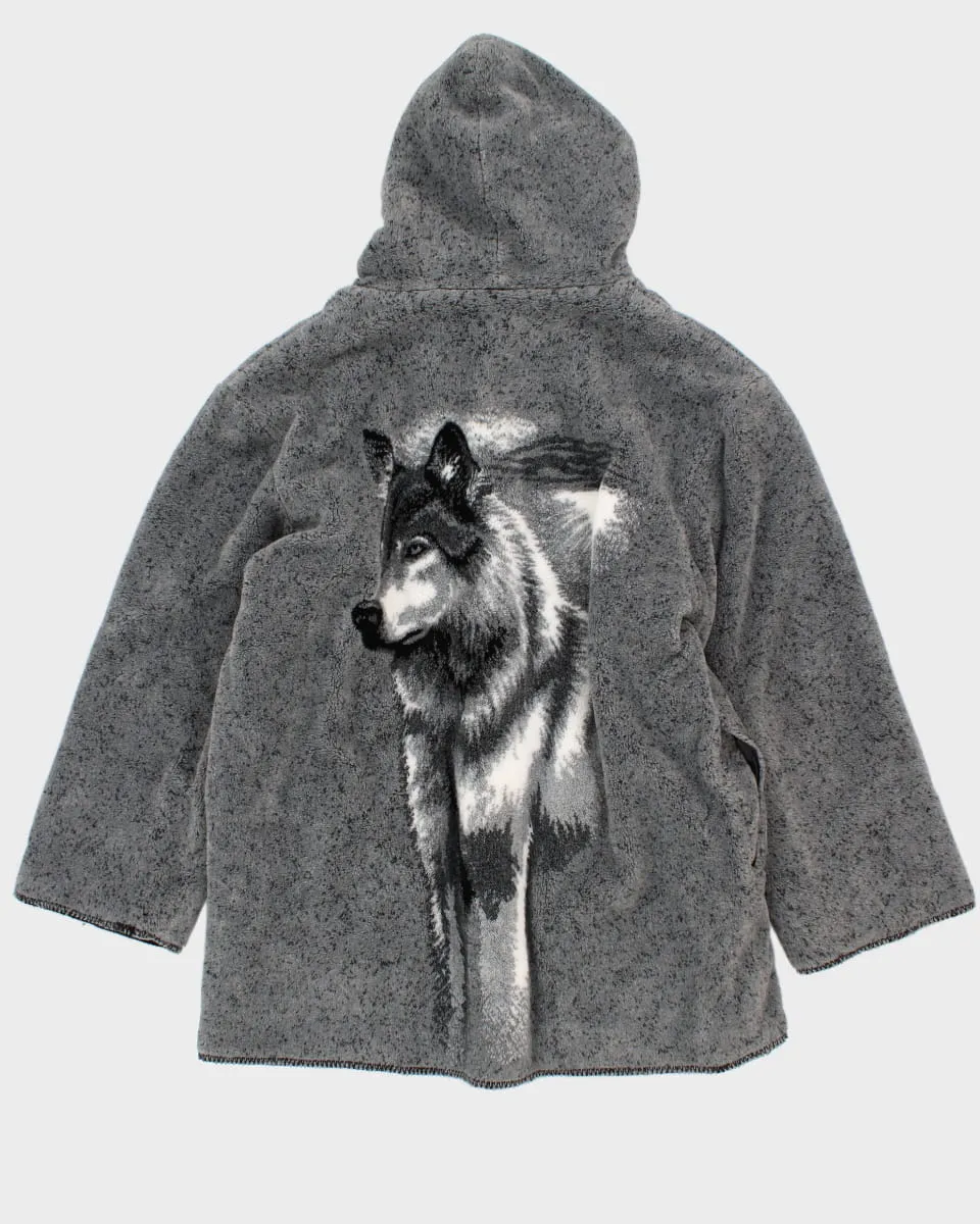 Vintage 80s/90s Northern Lifestyles Hooded Reversible Wolf Fleece - L sold by Rokit product image thumbnail 2
