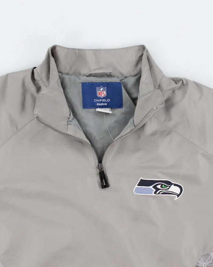 Vintage Men's NFL Sea Hawkes X Reebok Grey Track Jacket - L sold by Rokit product image thumbnail 3