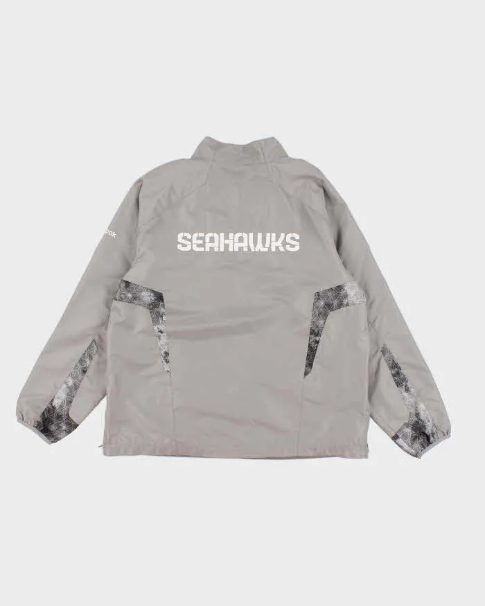 Vintage Men's NFL Sea Hawkes X Reebok Grey Track Jacket - L sold by Rokit product image thumbnail 2