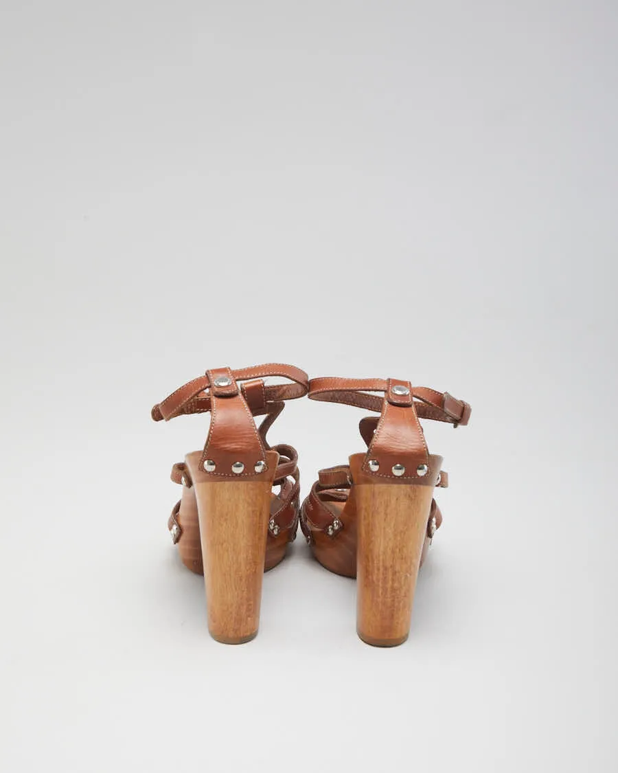 Womens Tan Dolce & Gabbana Leather Heeled Sandals - UK3 sold by Rokit product image thumbnail 4