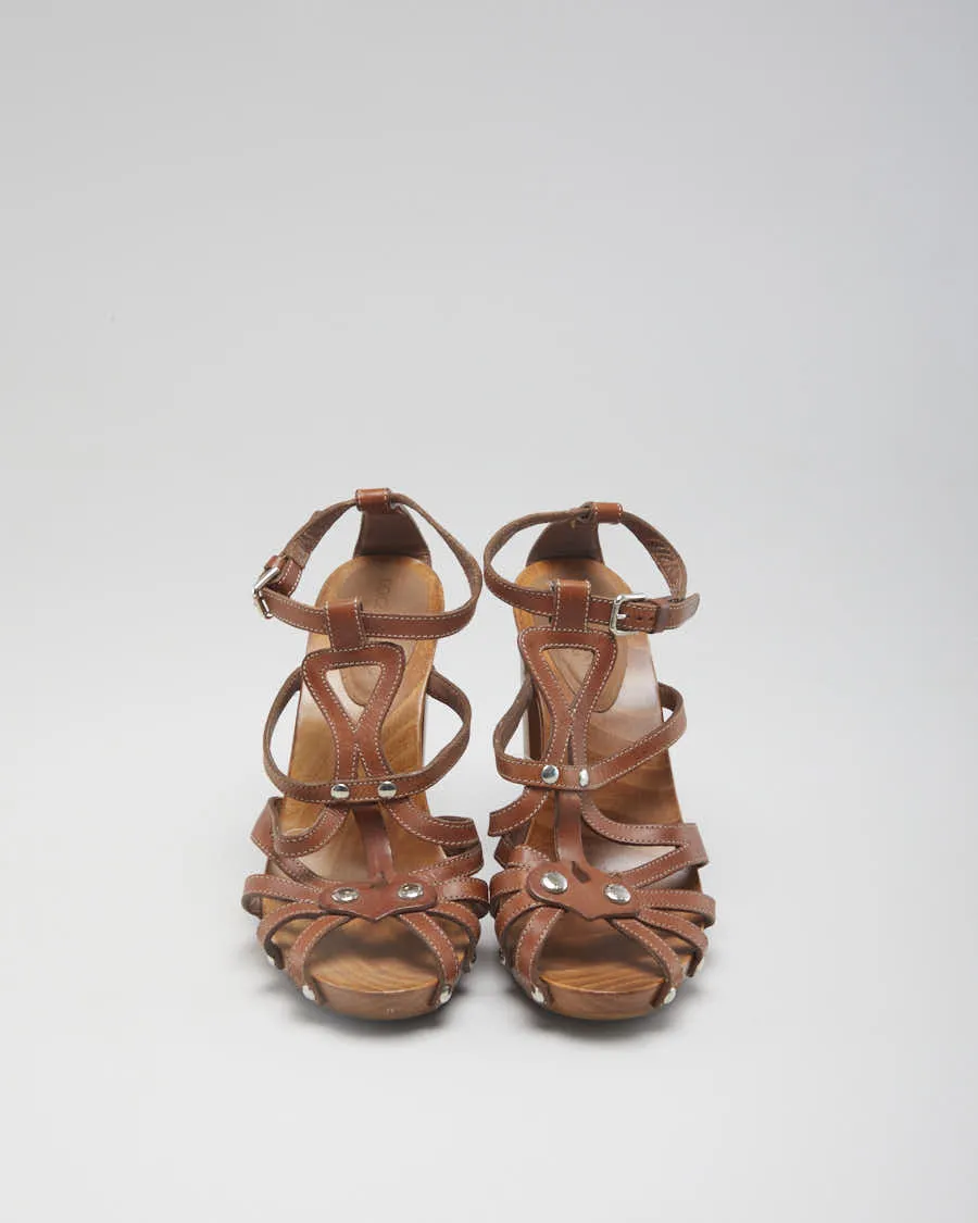 Womens Tan Dolce & Gabbana Leather Heeled Sandals - UK3 sold by Rokit product image thumbnail 3