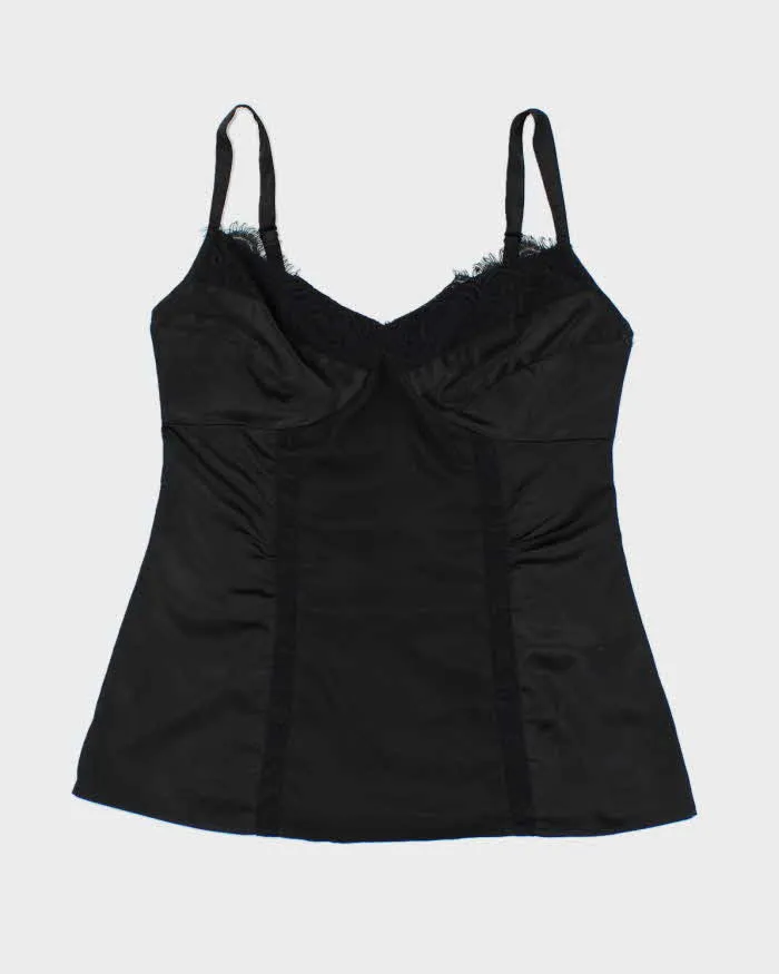 Y2k 00s Jacob Black Satin Cami - S sold by Rokit