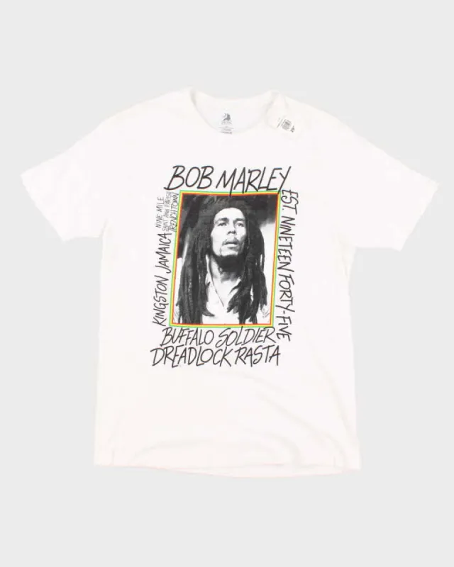 Deadstock Mens Bob Marley White Tee Shirt - L sold by Rokit