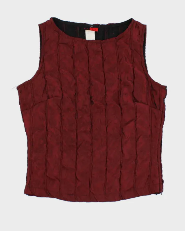 90s XCESS Red Shiny Top - S sold by Rokit