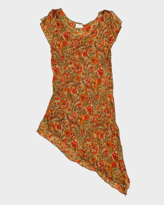 Alchemy Silk Floral Asymmetric Hem Dress - M sold by Rokit