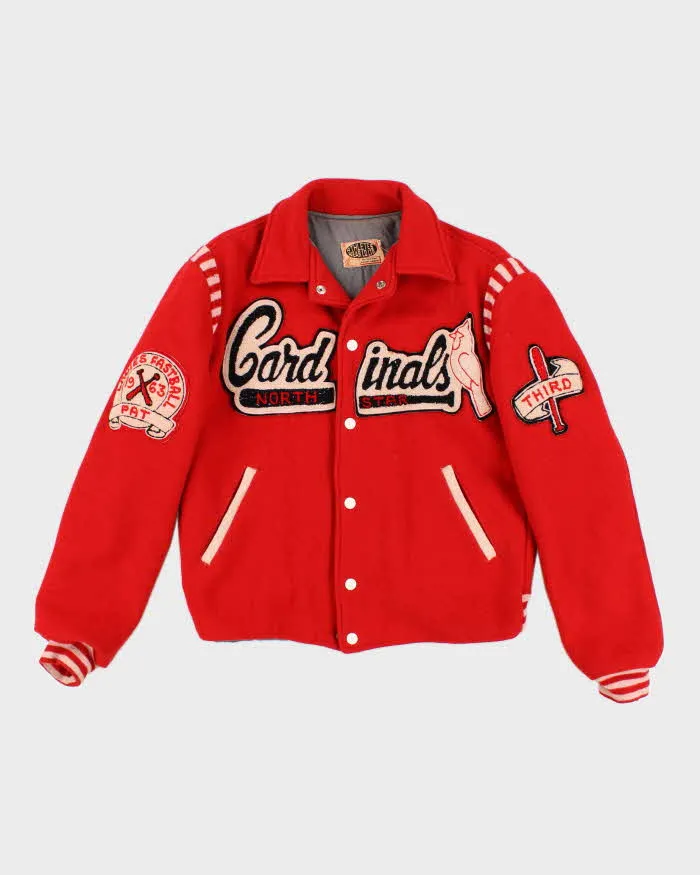 Mens Vintage 1960s Red Wool Cardinals Varsity Jacket - S sold by Rokit