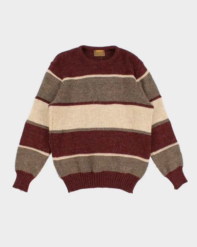 Vintage Tundra Striped Wool Jumper - M sold by Rokit