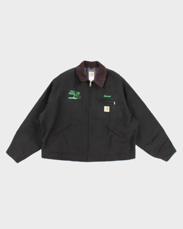 Mens Black Carhartt Plumping Embroidered Duck Jacket - XL sold by Rokit