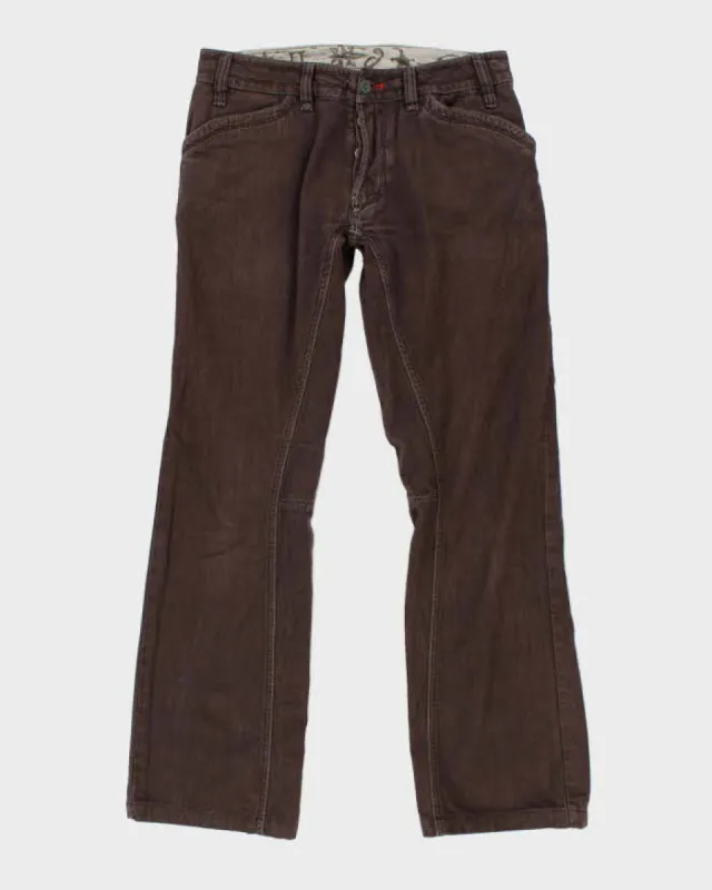 Vintage Y2k 00s Diesel Brown Jeans - W32 L32 sold by Rokit