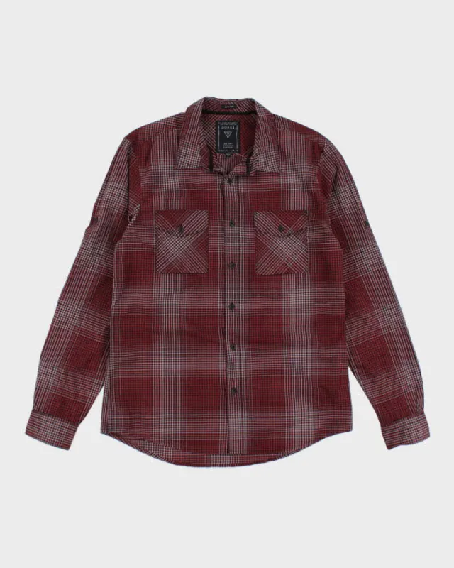 Y2k 00s Guess Check Long Sleeve Shirt - M sold by Rokit