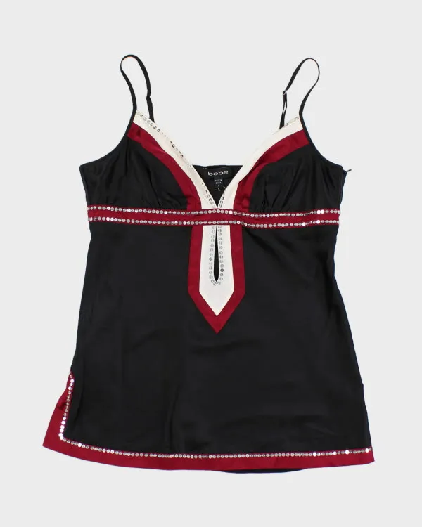 Y2k 00s Bebe Silk Sequin Cami - L sold by Rokit