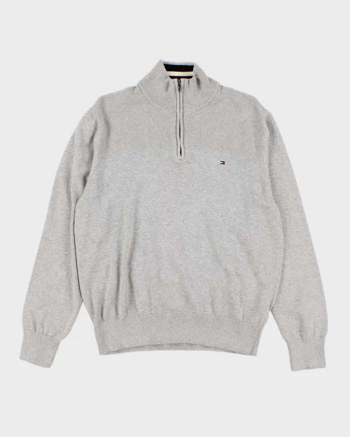 00s Tommy Hilfiger Knit Quarter Zip Jumper - L sold by Rokit